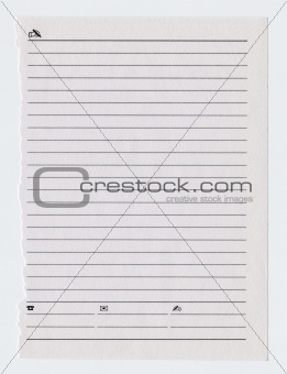 Lined notebook sheet