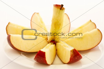 sliced ripe red apple