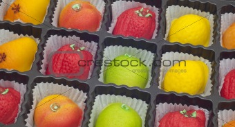 Colorful Marzipan in Fruit Shapes