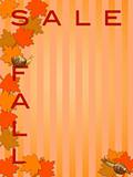 Fall  Sale Sign with Maple Tree Leaves and Snails