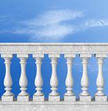 balustrade with pillar on blue sky