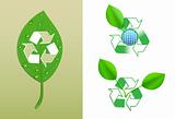 Recycle, save environment, and go green icons