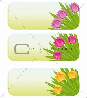 spring banners with tulips
