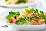 Gourmet pasta salad with smoked slamon