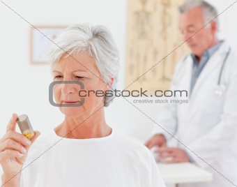 Patient with her pills
