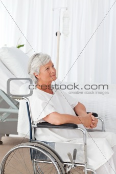 Senior woman in her wheelchair