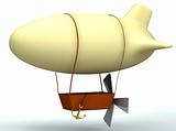 3d cartoon dirigible balloon