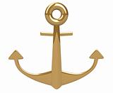 3d gold shiny anchor