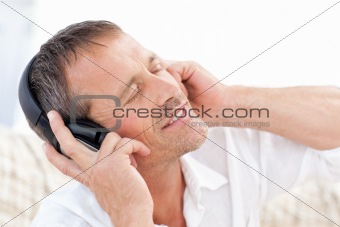 Man listening to some music 