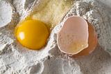 Egg, shell and flour