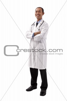 smiling medical doctor isolated on white background