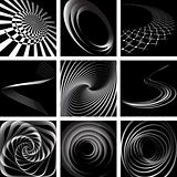 Abstract backdrops with swirling movement.