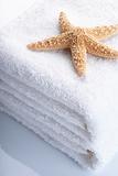 White towels and starfish