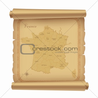 parchment map of France 2