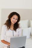 Attractive woman working on her laptop
