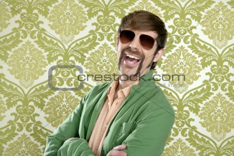 geek retro salesperson man funny mustache
