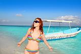 bikini beach tourist sunglasses tropical sea