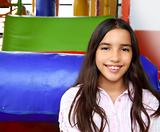 Latin indian teen girl smiling in playground schoolgirl