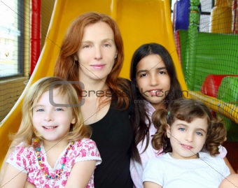 ethnic mixed family mother and daughters