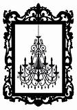 picture frame with chandelier, vector