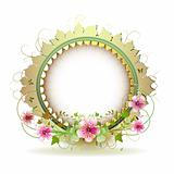 Floral frame in circle