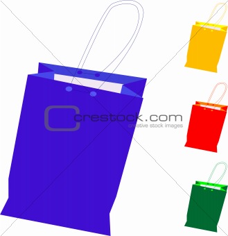 colorful gift shopping bag isolated on white