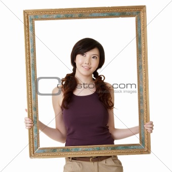 frame with woman