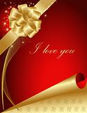 Valentine's greeting card gold and red