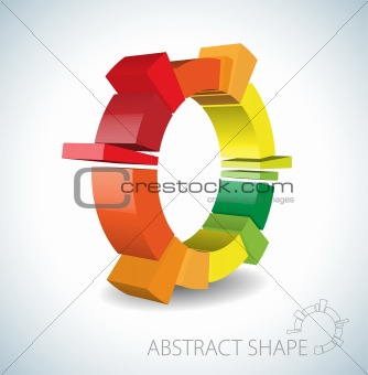 Colorful abstract 3D shape