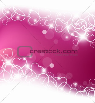 Love vector background made from white hearts