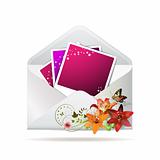 Blank colored photos in envelope