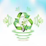 Eco bulb character suspended