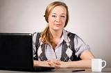 office woman with laptop