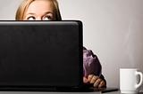 office woman with laptop