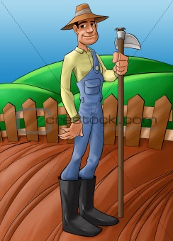 farmer in a planted soil
