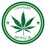 cannabis stamp against white
