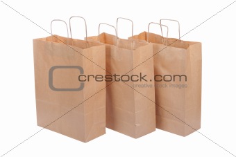 three ecological paper bags