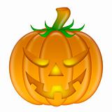 Halloween Carved Pumpkin Isolated on White Background