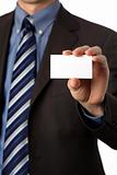 blank business card in a hand