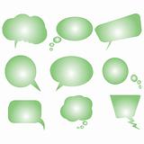 collection of green stylized text bubbles