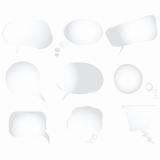 Collection of stylized text bubbles, vector isolated objects on 
