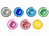 colored disco ball stickers collection