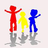 colored kids silhouettes 2