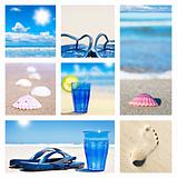 Collage of beach holiday scenes