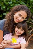 Portrait of a joyful mother with her daughter 