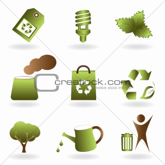 Eco and environment icon set