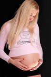  pregnant blond woman