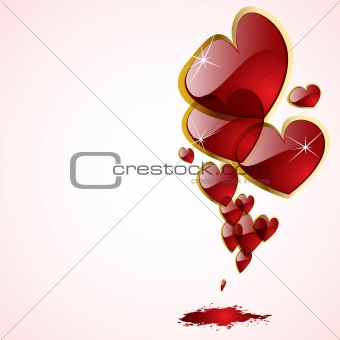 the vector abstract hearts background