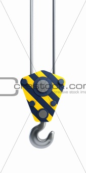 isolated crane hook 3d render