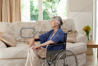 Senior woman in a wheelchair